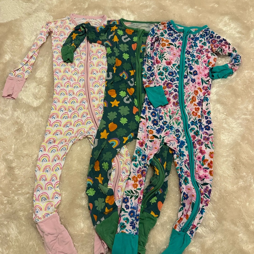 Little Sleepies set of 3 Zippies, Rainbow, sweet pea and Lucky.
